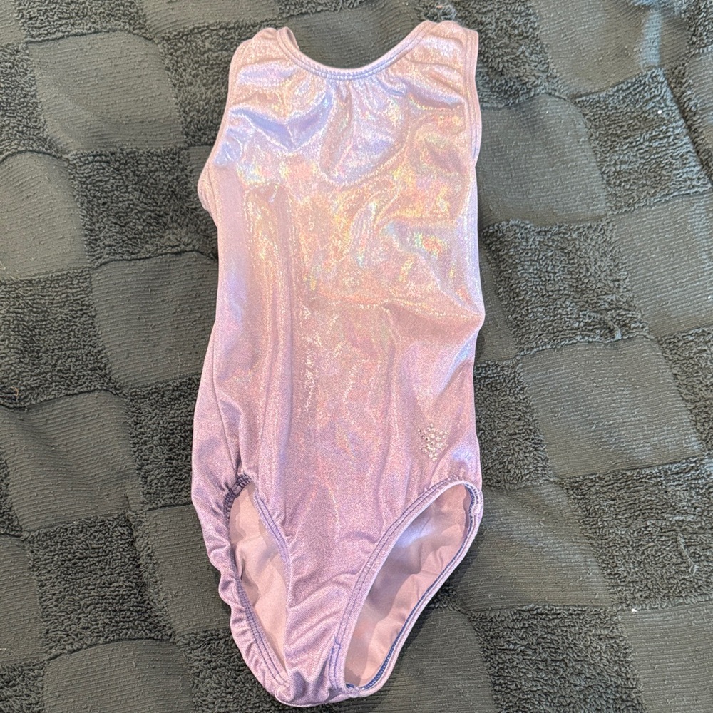 Shimmering gymnastics leotard